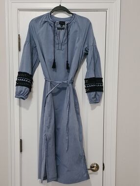 Who What Wear - Chambray Midi Dress with Black Trim
